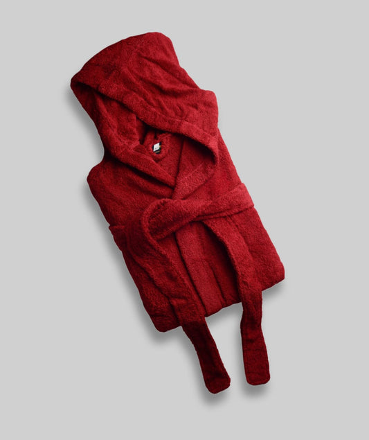 Bathrobe Burgundy Hood