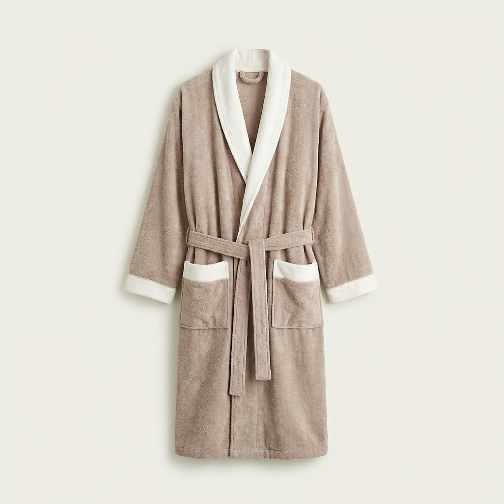 Premium Two-Tone Velvet Bathrobe