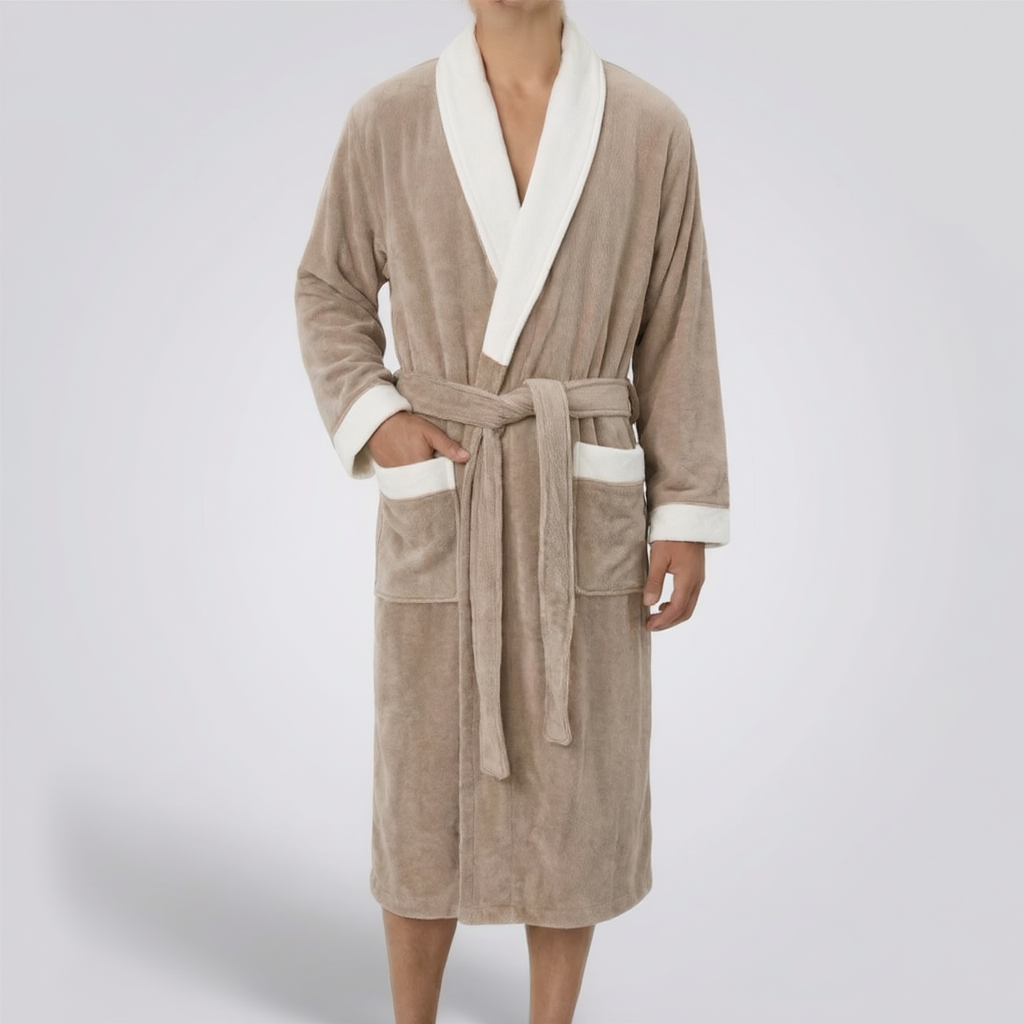 Premium Two-Tone Velvet Bathrobe